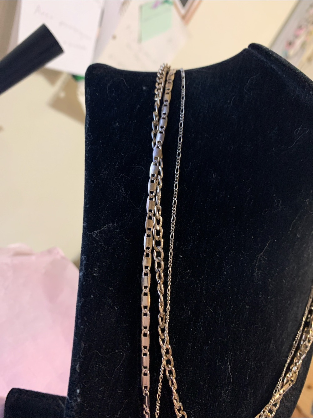 Layered Gold Necklace with Blue Pendant - Picture 6 of 9